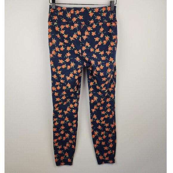 J. Crew Weekend Floral Leggings Navy sz M Flawed - Picture 2 of 6